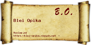 Blei Opika névjegykártya